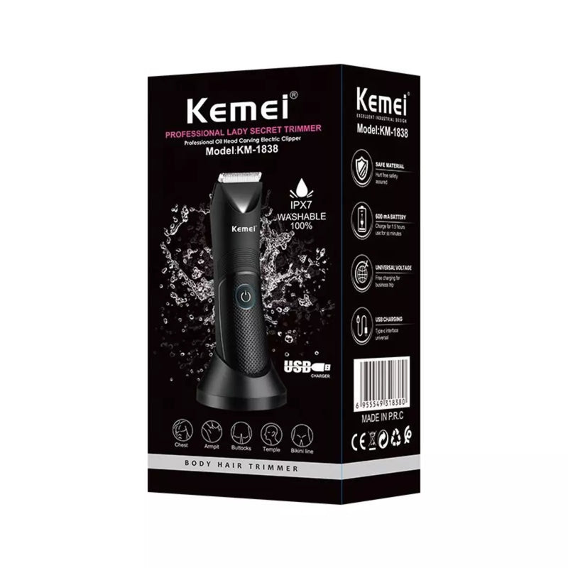 Aparador À Prova D'agua IPX7 Km-1838 + Barbeador Elétrico Km-1112 | Kemei ®