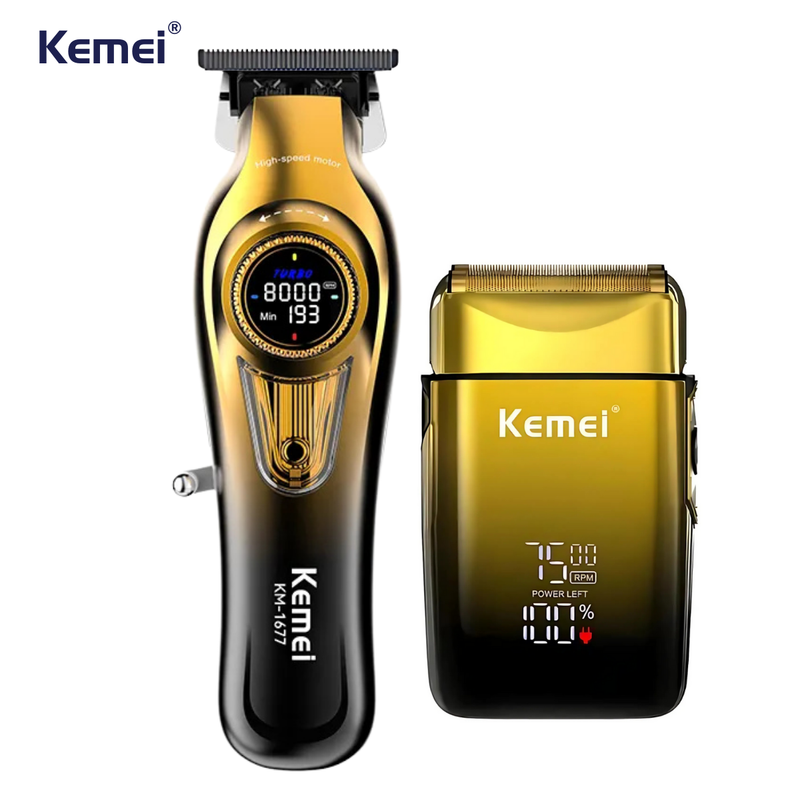 Máquina de Acabamento Turbo 8.000RPM Km-1677 + Shaver Km-TX10 | Kemei ®