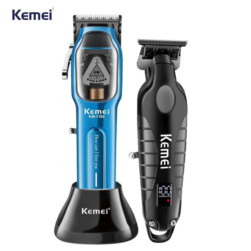 Máquina de Corte 10w Km-1763 + Máquina de Acabamento 0Gap Km-2293 | Kemei ®
