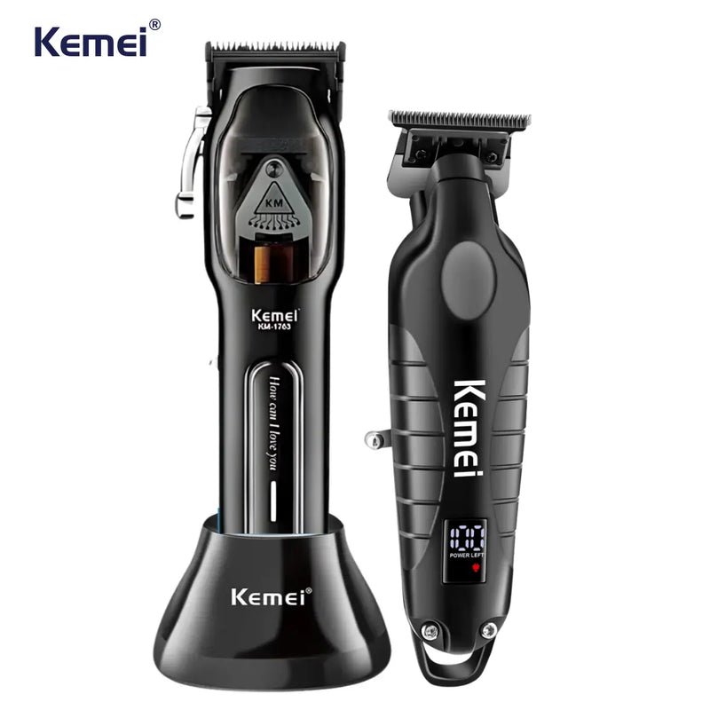 Máquina de Corte 10w Km-1763 + Máquina de Acabamento 0Gap Km-2293 | Kemei ®