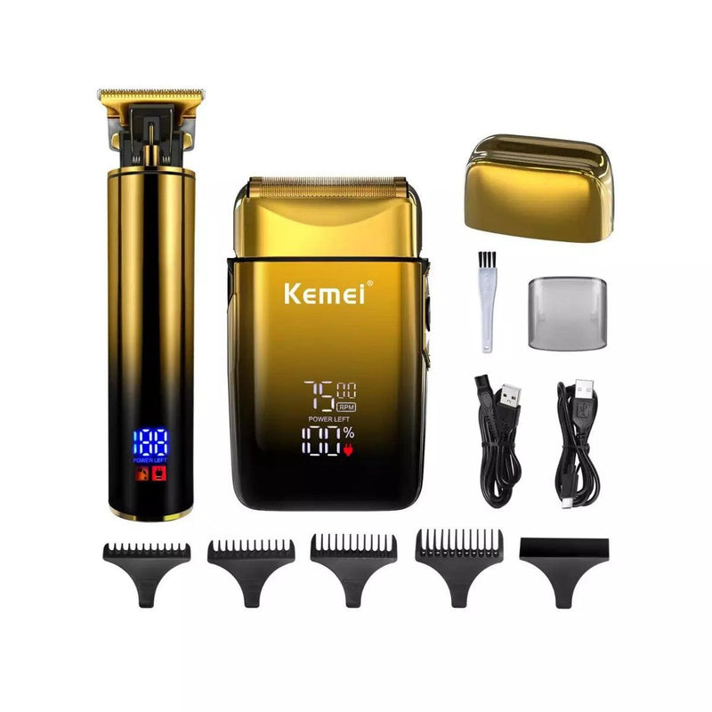 Máquina de Acabamento + Barbeador Profissional Km-2131 | Kemei ®