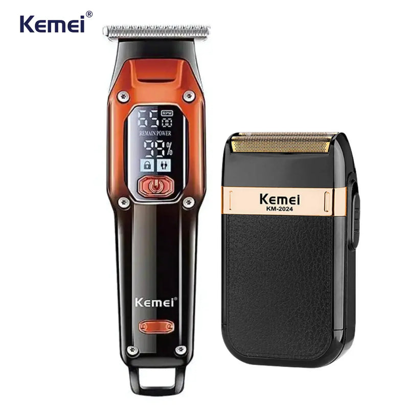 Maquina de Acabamento 2x velocidades Km-658 + Barbeador Km-2024 | Kemei ®