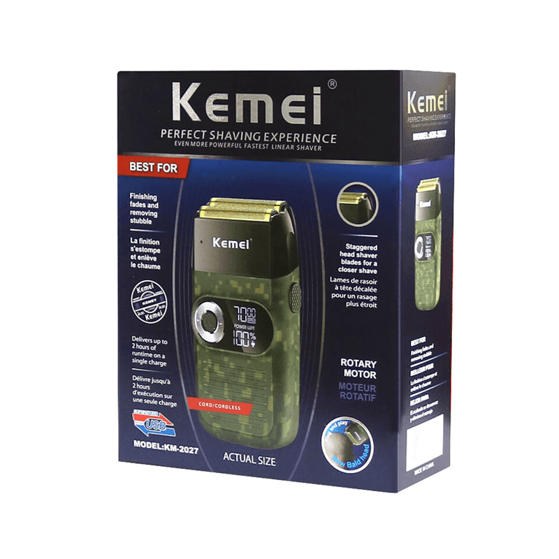 Barbeador Elétrico Km-2027 + Máquina de Acabamento Km-9163 | Kemei ®