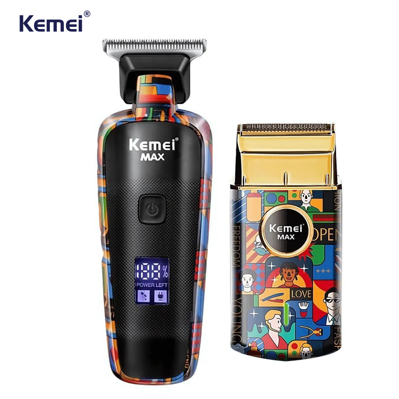 Máquina de Acabamento km-Max5090 + Mini Barbeador Km-RS7098  | Kemei ®