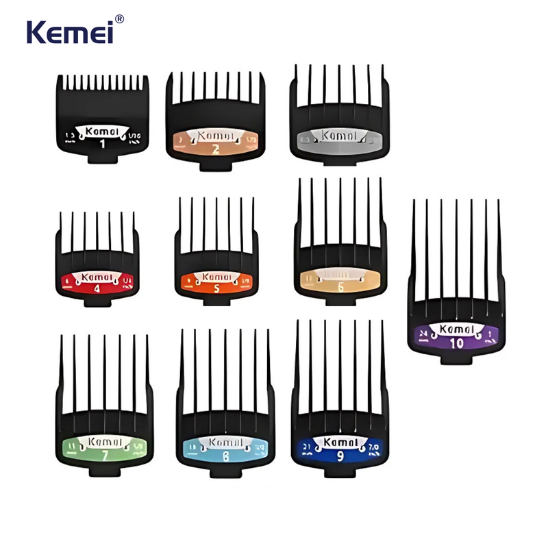 Kit 10x Pentes 1 2 3 4 5 6 7 8 9 10 Para Máquina de Corte KM-2242 | Kemei ®